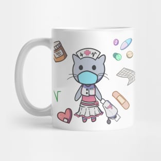 Nurse cat with hospital inspired items Mug